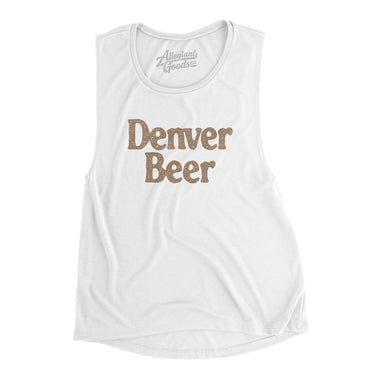 Denver Beer Women's Flowey Scoopneck Muscle Tank-White-Allegiant Goods Co. Vintage Sports Apparel