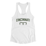 Cincinnati Cycling Women's Racerback Tank-White-Allegiant Goods Co. Vintage Sports Apparel