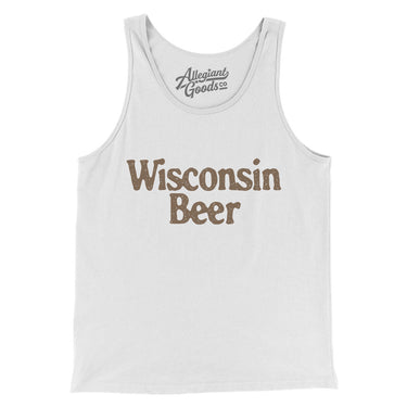 Wisconsin Beer Men/Unisex Tank Top-White-Allegiant Goods Co. Vintage Sports Apparel