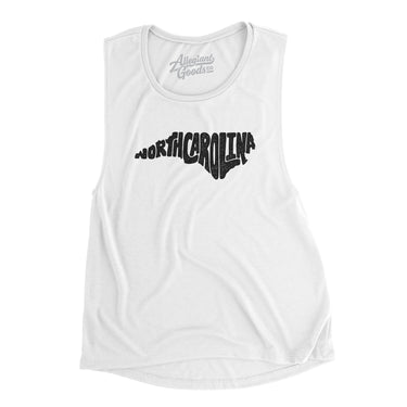 North Carolina State Shape Text Women's Flowey Scoopneck Muscle Tank-Allegiant Goods Co. Vintage Sports Apparel