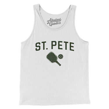 St. Pete Pickleball Men/Unisex Tank Top-White-Allegiant Goods Co. Vintage Sports Apparel