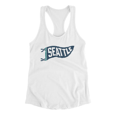 Seattle Pennant Women's Racerback Tank-White-Allegiant Goods Co. Vintage Sports Apparel