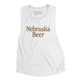 Nebraska Beer Women's Flowey Scoopneck Muscle Tank-White-Allegiant Goods Co. Vintage Sports Apparel
