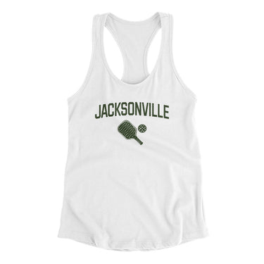 Jacksonville Pickleball Women's Racerback Tank-White-Allegiant Goods Co. Vintage Sports Apparel