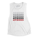 Athens Repeat Women's Flowey Scoopneck Muscle Tank-White-Allegiant Goods Co. Vintage Sports Apparel