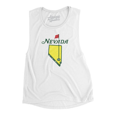 Nevada Golf Women's Flowey Scoopneck Muscle Tank-White-Allegiant Goods Co. Vintage Sports Apparel