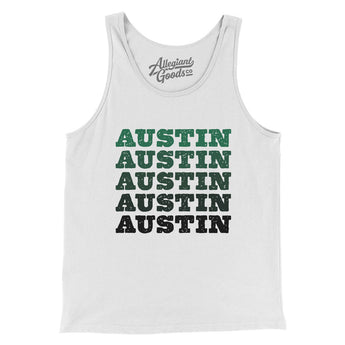 Austin Repeat Men/Unisex Tank Top-White-Allegiant Goods Co. Vintage Sports Apparel