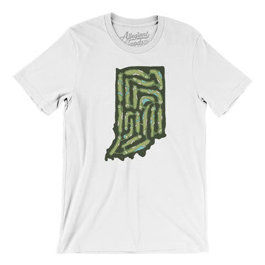 Indiana Golf Course Map Men/Unisex T-Shirt-White-Allegiant Goods Co. Vintage Sports Apparel