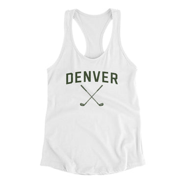 Denver Golf Women's Racerback Tank-White-Allegiant Goods Co. Vintage Sports Apparel