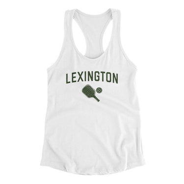 Lexington Pickleball Women's Racerback Tank-White-Allegiant Goods Co. Vintage Sports Apparel