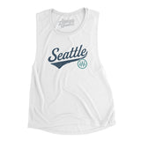 Seattle Vintage Script Women's Flowey Scoopneck Muscle Tank-Allegiant Goods Co. Vintage Sports Apparel