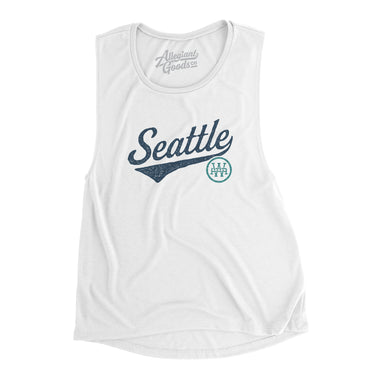 Seattle Vintage Script Women's Flowey Scoopneck Muscle Tank-Allegiant Goods Co. Vintage Sports Apparel