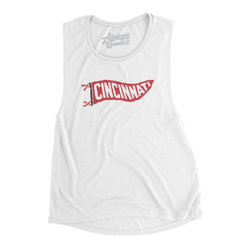 Cincinnati Pennant Women's Flowey Scoopneck Muscle Tank-Allegiant Goods Co. Vintage Sports Apparel