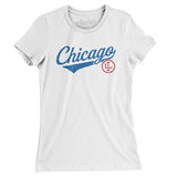 Chicago Vintage Script Women's T-Shirt-White-Allegiant Goods Co. Vintage Sports Apparel