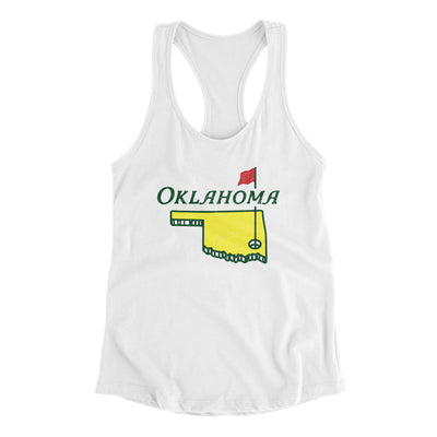 Oklahoma Golf Women's Racerback Tank-White-Allegiant Goods Co. Vintage Sports Apparel