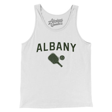 Albany Pickleball Men/Unisex Tank Top-White-Allegiant Goods Co. Vintage Sports Apparel