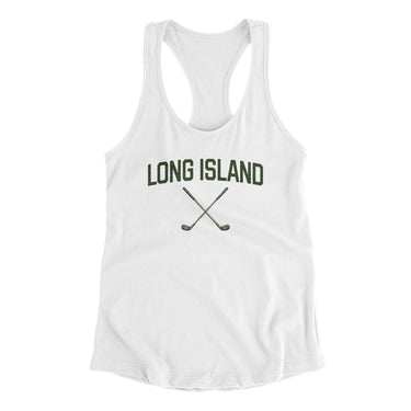 Long Island Golf Women's Racerback Tank-White-Allegiant Goods Co. Vintage Sports Apparel