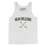 New Orleans Golf Men/Unisex Tank Top-White-Allegiant Goods Co. Vintage Sports Apparel