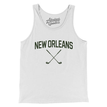New Orleans Golf Men/Unisex Tank Top-White-Allegiant Goods Co. Vintage Sports Apparel