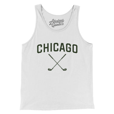 Chicago Golf Men/Unisex Tank Top-White-Allegiant Goods Co. Vintage Sports Apparel