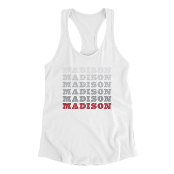 Madison Repeat Women's Racerback Tank-White-Allegiant Goods Co. Vintage Sports Apparel