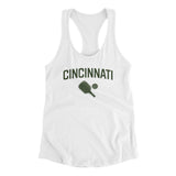 Cincinnati Pickleball Women's Racerback Tank-White-Allegiant Goods Co. Vintage Sports Apparel