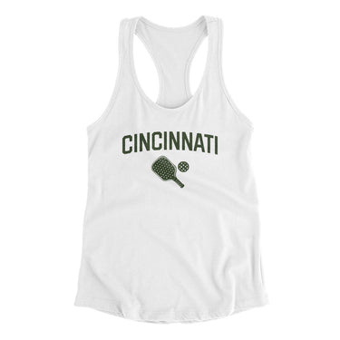 Cincinnati Pickleball Women's Racerback Tank-White-Allegiant Goods Co. Vintage Sports Apparel