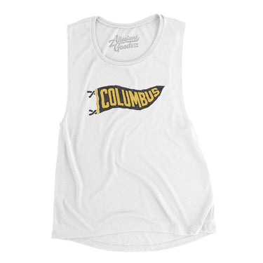 Columbus Pennant Women's Flowey Scoopneck Muscle Tank-Allegiant Goods Co. Vintage Sports Apparel
