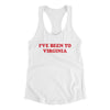 I've Been To Virginia Women's Racerback Tank-White-Allegiant Goods Co. Vintage Sports Apparel