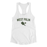West Palm Pickleball Women's Racerback Tank-White-Allegiant Goods Co. Vintage Sports Apparel