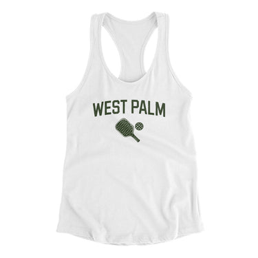 West Palm Pickleball Women's Racerback Tank-White-Allegiant Goods Co. Vintage Sports Apparel