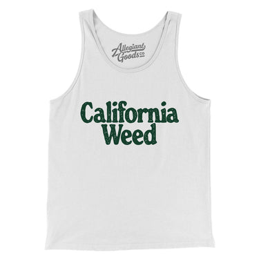 California Weed Men/Unisex Tank Top-White-Allegiant Goods Co. Vintage Sports Apparel