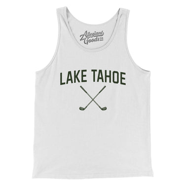 Lake Tahoe Golf Men/Unisex Tank Top-White-Allegiant Goods Co. Vintage Sports Apparel