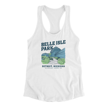 Belle Isle Park Women's Racerback Tank-Allegiant Goods Co. Vintage Sports Apparel