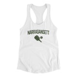 Narrangansett Pickleball Women's Racerback Tank-White-Allegiant Goods Co. Vintage Sports Apparel