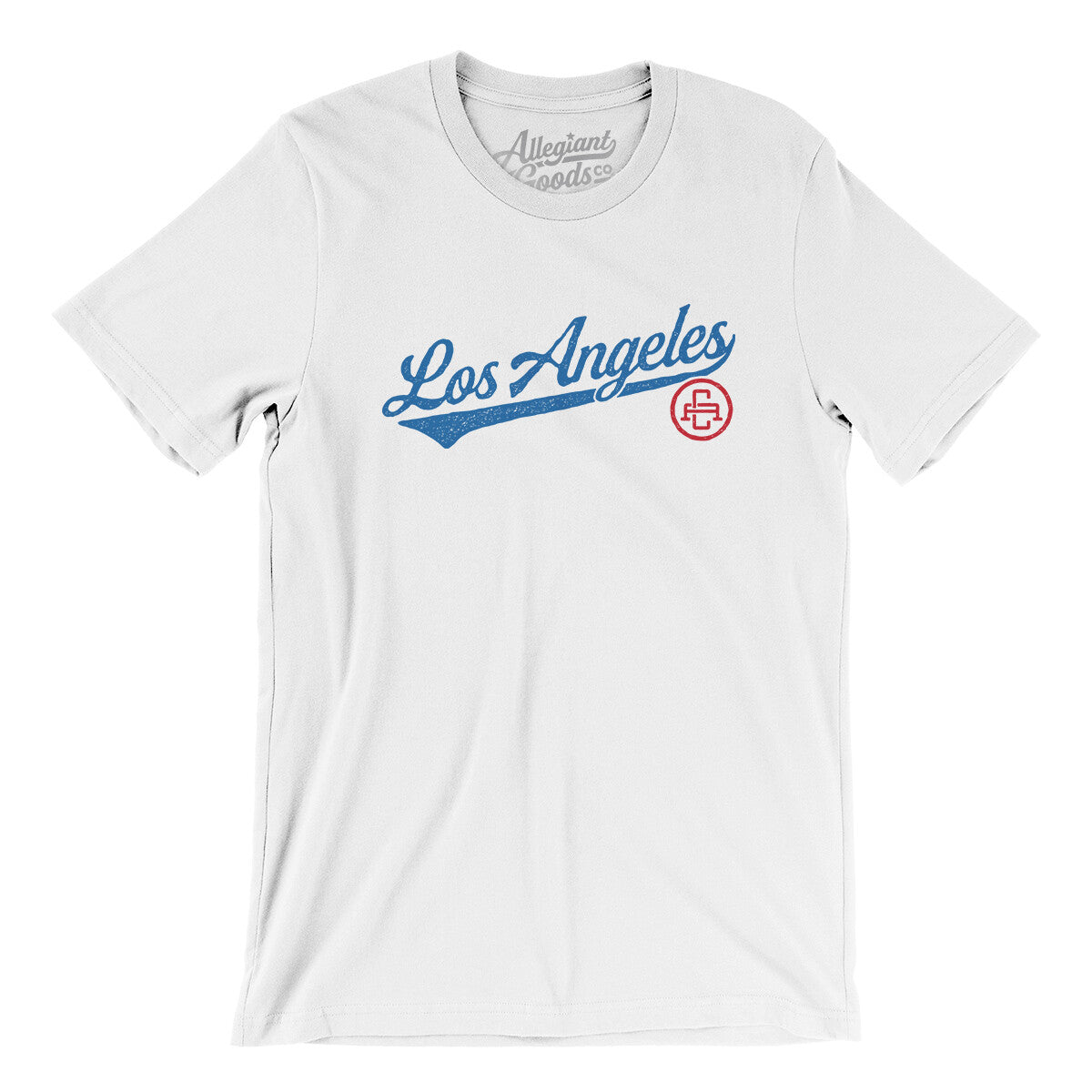 Los Angeles Vintage Script Men/Unisex T-Shirt-White-Allegiant Goods Co. Vintage Sports Apparel
