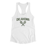 Oklahoma Tennis Women's Racerback Tank-White-Allegiant Goods Co. Vintage Sports Apparel