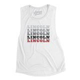 Lincoln Repeat Women's Flowey Scoopneck Muscle Tank-White-Allegiant Goods Co. Vintage Sports Apparel