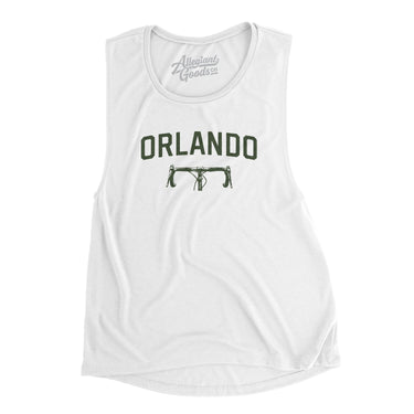 Orlando Cycling Women's Flowey Scoopneck Muscle Tank-White-Allegiant Goods Co. Vintage Sports Apparel