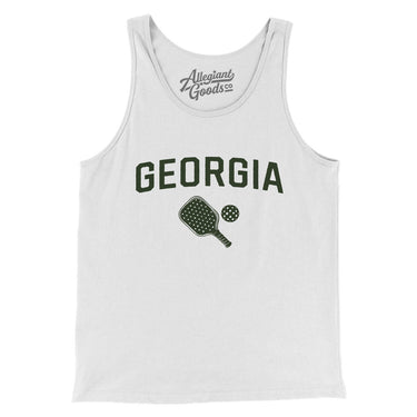Georgia Pickleball Men/Unisex Tank Top-White-Allegiant Goods Co. Vintage Sports Apparel