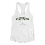 West Virginia Golf Women's Racerback Tank-White-Allegiant Goods Co. Vintage Sports Apparel