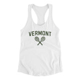 Vermont Tennis Women's Racerback Tank-White-Allegiant Goods Co. Vintage Sports Apparel