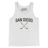 San Diego Golf Men/Unisex Tank Top-White-Allegiant Goods Co. Vintage Sports Apparel