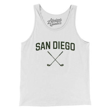 San Diego Golf Men/Unisex Tank Top-White-Allegiant Goods Co. Vintage Sports Apparel