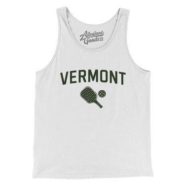 Vermont Pickleball Men/Unisex Tank Top-White-Allegiant Goods Co. Vintage Sports Apparel