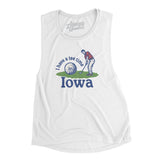 I Have A Tee Time In Iowa Women's Flowey Scoopneck Muscle Tank-White-Allegiant Goods Co. Vintage Sports Apparel