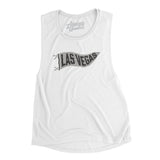 Las Vegas Pennant Women's Flowey Scoopneck Muscle Tank-White-Allegiant Goods Co. Vintage Sports Apparel
