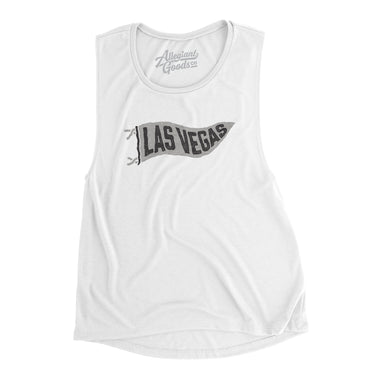 Las Vegas Pennant Women's Flowey Scoopneck Muscle Tank-White-Allegiant Goods Co. Vintage Sports Apparel