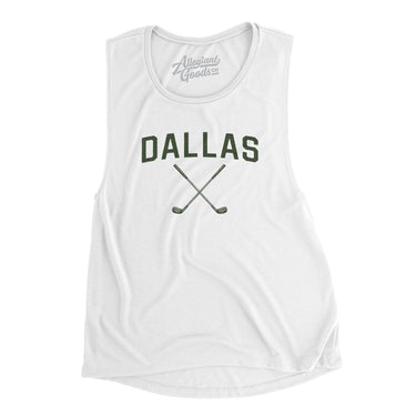 Dallas Golf Women's Flowey Scoopneck Muscle Tank-White-Allegiant Goods Co. Vintage Sports Apparel