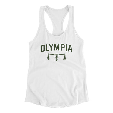 Olympia Cycling Women's Racerback Tank-White-Allegiant Goods Co. Vintage Sports Apparel